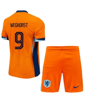 Paesi Bassi Wout Weghorst #9 Maglia Gara Casa Repliche Europei 2024 Bambino